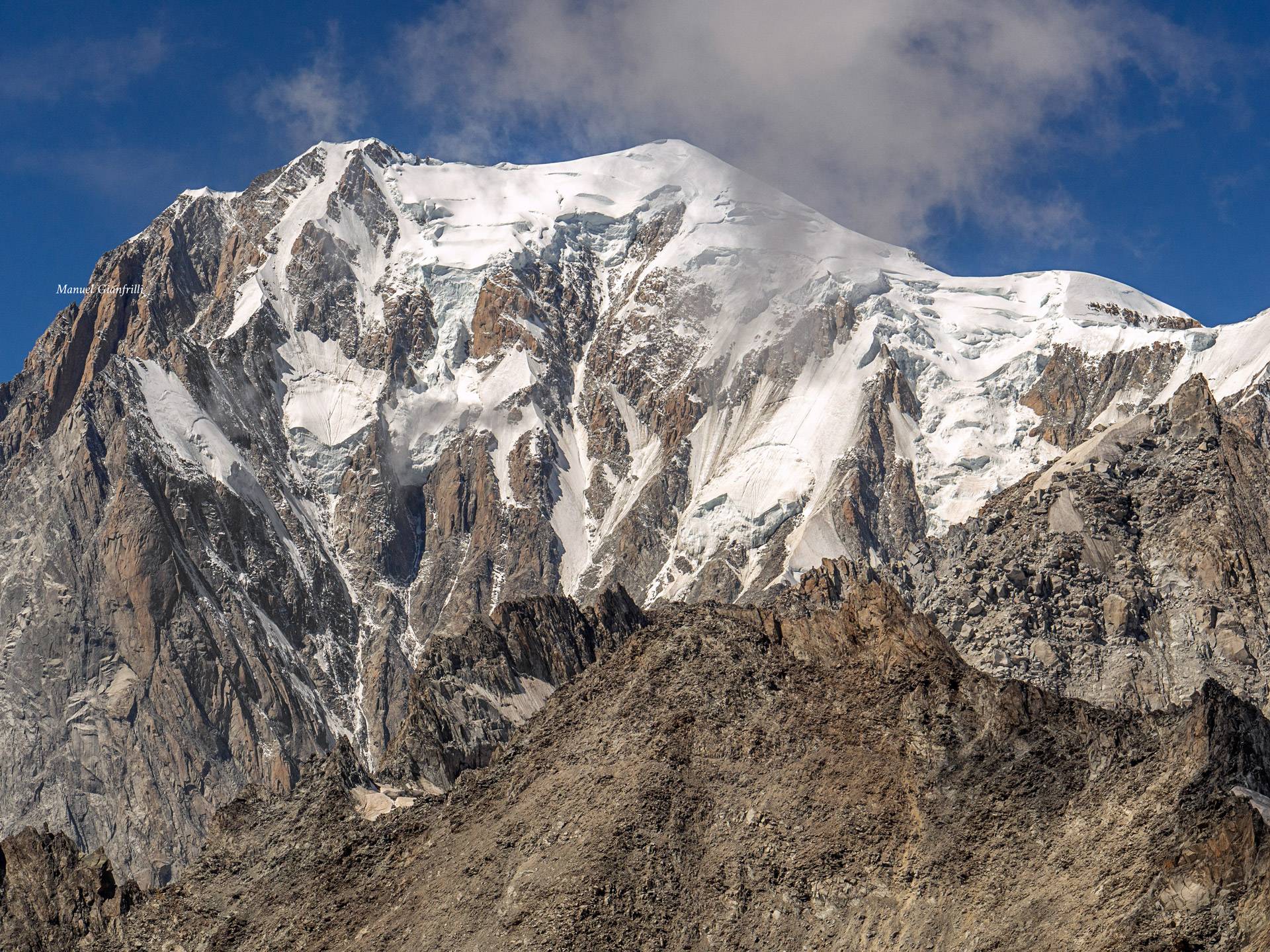 Il monte Bianco visto da punta Helbronner Il monte Bianco visto da punta Helbronner